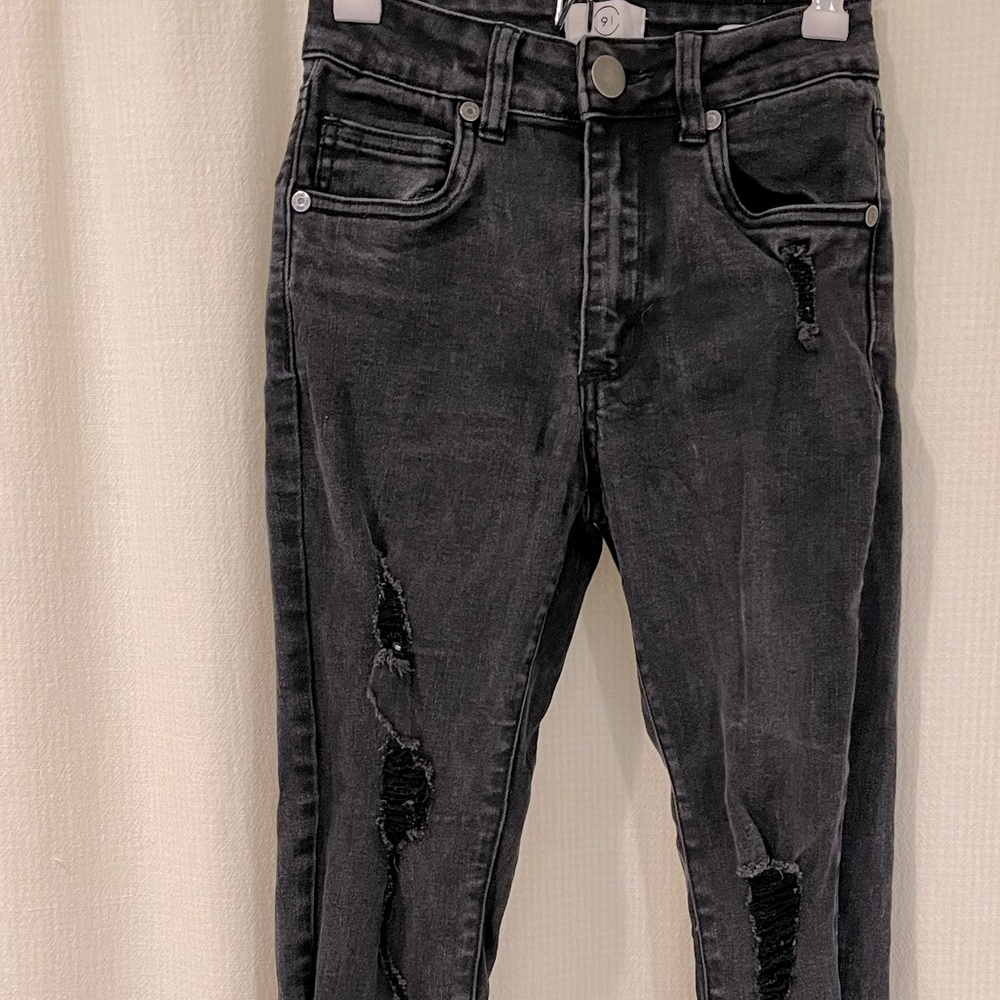 Cotton On Black Denim Jeans with Ripped Holes
